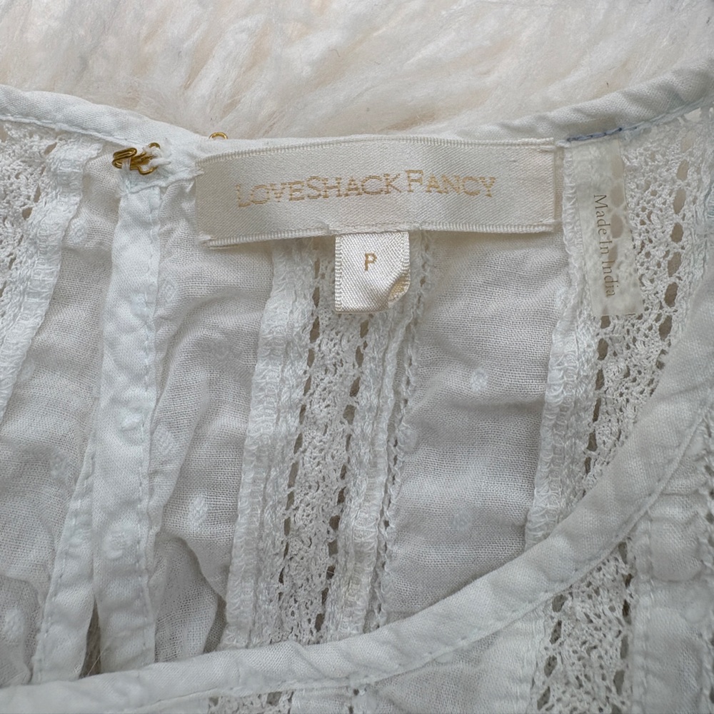 Love Love Shack White and Light Blue Women or Teen Petite XS Dress - Picture 6 of 6